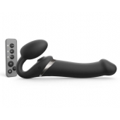 Черный безремневой страпон Multi Orgasm Size L с клиторальной стимуляцией - Strap-on-me - купить с доставкой в Саранске