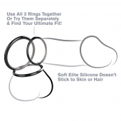 Набор из трех черных эрекционных колец Silicone 3-Ring Stamina Set - Pipedream - в Саранске купить с доставкой
