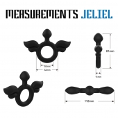 Черное эрекционное кольцо с крыльями Rooster Jeliel Angel - Velv or - в Саранске купить с доставкой