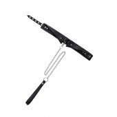 Черный кожаный ошейник-воротник с поводком - Pecado - купить с доставкой в Саранске