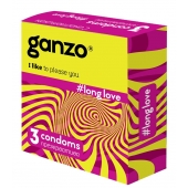 Презервативы с анестетиком для продления удовольствия Ganzo Long Love - 3 шт. - Ganzo - купить с доставкой в Саранске