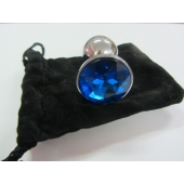 Анальное украшение BUTT PLUG  Small с синим кристаллом - 7 см. - Anal Jewelry Plug - купить с доставкой в Саранске