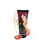 Массажный крем для тела с ароматом клубники и шампанского Sparkling Strawberry Wine - 200 мл. - Shunga - купить с доставкой в Саранске