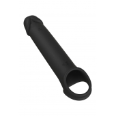 Черная насадка-удлинитель с вибрацией Vibrating Extender With Remote - Dream Toys - в Саранске купить с доставкой