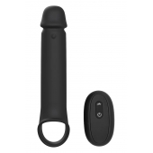 Черная насадка-удлинитель с вибрацией Vibrating Extender With Remote - Dream Toys - в Саранске купить с доставкой
