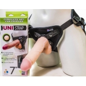 Страпон-унисекс с двумя насадками UNI strap 7  Harness - 19 и 16 см. - LOVETOY (А-Полимер) - купить с доставкой в Саранске