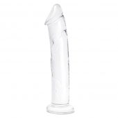 Большой стеклянный стимулятор 12’’ Glass Dildo With Veins   Flat Base - 28 см. - Glas