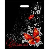 Черный пакет Glamour с вырубной ручкой (38х47 см) - Сима-Ленд - купить с доставкой в Саранске