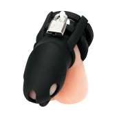 Черная клетка для пениса Silicone Small 2 in Cock Cage With Ball Divider - BlueLine - купить с доставкой в Саранске