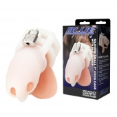 Белая клетка для пениса Silicone Small 2 in Cock Cage With Ball Divider - BlueLine - купить с доставкой в Саранске