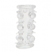 Прозрачная насадка на пенис с шипами и бугорками JELLY JOY LUST CLUSTER CLEAR - Dream Toys - в Саранске купить с доставкой