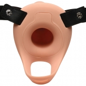Телесный полый страпон 2  Erection 28X Smooth Vibrating Silicone Penis Sheath - 16 см. - XR Brands - купить с доставкой в Саранске