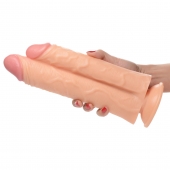 Телесный сдвоенный фаллоимитатор Double Stuffer 10  Double Pecker Dildo - 27 см. - XR Brands