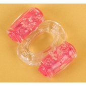 Прозрачное виброкольцо с двумя вибропульками - Toyfa Basic - в Саранске купить с доставкой