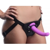 Лиловый поясной страпон Navigator Silicone G-Spot Dildo with Harness - 17,8 см. - XR Brands - купить с доставкой в Саранске