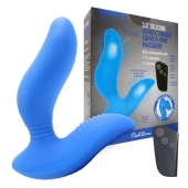 Синий вибромассажер простаты 3,5’’ Remote Control Curve P-spot Massager - 12 см. - Erokay - в Саранске купить с доставкой