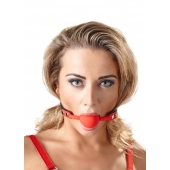 Силиконовый кляп-шар на чёрных ремешках Red Gag silicone - Orion - купить с доставкой в Саранске