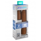 Коричневая насадка на член 2  Silicone X-tension - 20,3 см. - Pipedream - в Саранске купить с доставкой