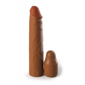 Коричневая насадка на член 2  Silicone X-tension - 20,3 см. - Pipedream - в Саранске купить с доставкой