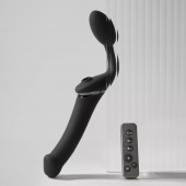 Черный безремневой вибрострапон Strap-On-Me Multi Orgasm Size XL - Strap-on-me - купить с доставкой в Саранске