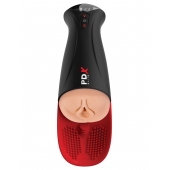 Телесный мастурбатор-вагина в черной колбе с вибрацией Fuck-O-Matic Pro XL - Pipedream - в Саранске купить с доставкой