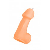 Оранжевая свеча в форме пениса - 47 гр. - Pecado - купить с доставкой в Саранске