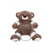 Бондажный набор: бурый мишка с белыми оковами и наручниками - Pecado - купить с доставкой в Саранске