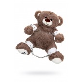 Бондажный набор: бурый мишка с белыми оковами и наручниками - Pecado - купить с доставкой в Саранске