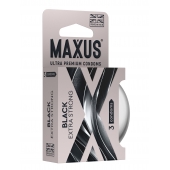 Черные утолщенные презервативы MAXUS Extra Strong с железным кейсом - 3 шт. - Maxus - купить с доставкой в Саранске