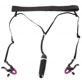 Женские вибростринги с зажимами для половых губ Spreader String with Vibrator - Orion - купить с доставкой в Саранске