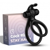 Черное эрекционное виброкольцо с подхватом мошонки Stay Hard - Boys of Toys - в Саранске купить с доставкой