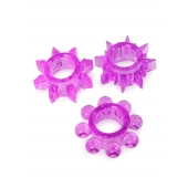 Набор из 3 лиловых эрекционных колец различной формы - Erowoman-Eroman - в Саранске купить с доставкой