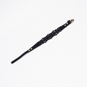 Черный ажурный чокер с золотистой фурнитурой - Crazy Handmade - купить с доставкой в Саранске