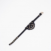 Черный чокер с клепками и золотистой фурнитурой - Crazy Handmade - купить с доставкой в Саранске