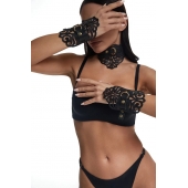 Фигурный набор для БДСМ-игр с узорами и золотистой фурнитурой - Crazy Handmade - купить с доставкой в Саранске