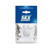 Прозрачное эрекционное кольцо со стимулирующими шариками - Sex Expert - в Саранске купить с доставкой