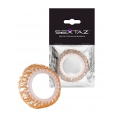 Эрекционное кольцо с бежевыми «ресничками» - Sextaz - в Саранске купить с доставкой