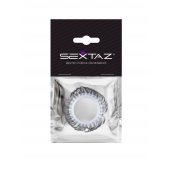 Эластичное эрекционное колечко с черными «ресничками» - Sextaz - в Саранске купить с доставкой
