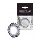 Эластичное эрекционное колечко с черными «ресничками» - Sextaz - в Саранске купить с доставкой