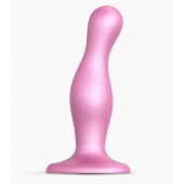 Розовая насадка Strap-On-Me Dildo Plug Curvy size M - Strap-on-me - купить с доставкой в Саранске