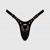 Черный пояс для фиксации насадок Strap-On-Me Leatherette Harness Fabulous - Strap-on-me - купить с доставкой в Саранске