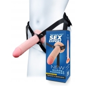 Мужской полый страпон на регулируемых ремешках - 22 см. - Sex Expert - купить с доставкой в Саранске