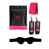 Черно-розовый эротический набор: маска, наручники и повязка - Erokay - купить с доставкой в Саранске