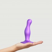 Фиолетовая насадка Strap-On-Me Dildo Plug Curvy size S - Strap-on-me - купить с доставкой в Саранске