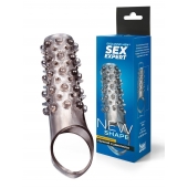 Дымчатая насадка на пенис с шипами и выпуклостями - 12 см. - Sex Expert - в Саранске купить с доставкой