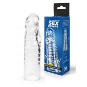 Прозрачная закрытая насадка на член - 15 см. - Sex Expert - в Саранске купить с доставкой