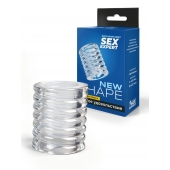 Прозрачная сквозная насадка на пенис с ребрышками - Sex Expert - в Саранске купить с доставкой