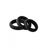 Набор из 3 черных эрекционных колец Smooth Silicone Cockring Pack - Dream Toys - в Саранске купить с доставкой