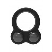 Черное эрекционное кольцо с утяжелителями Cockring Dual Weight - Dream Toys - в Саранске купить с доставкой