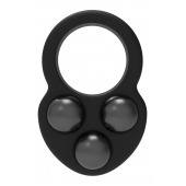 Черное эрекционное кольцо с утяжелителями - Dream Toys - в Саранске купить с доставкой